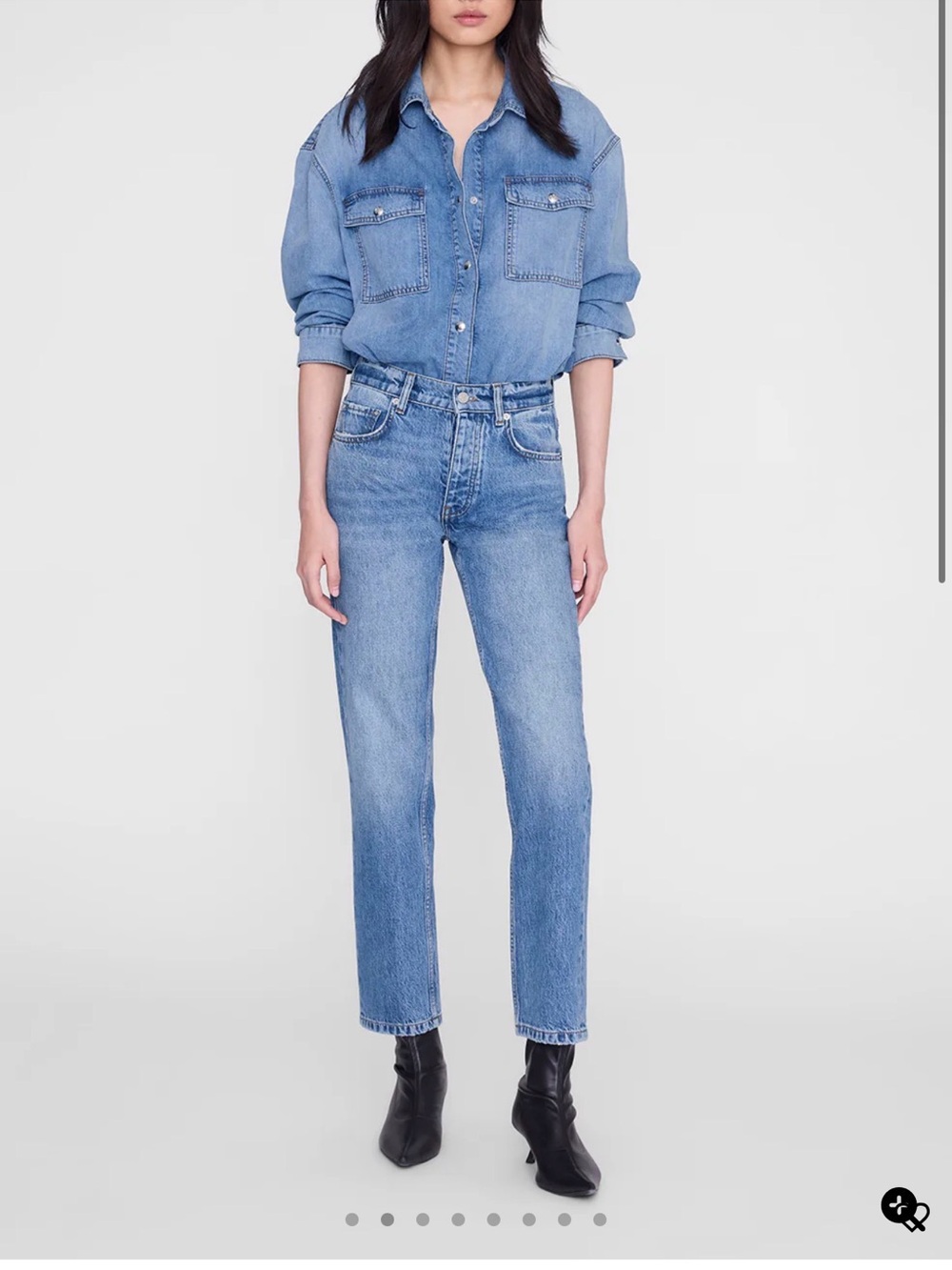 Anine Bing “Jane” High-Rise Straight Leg Jeans